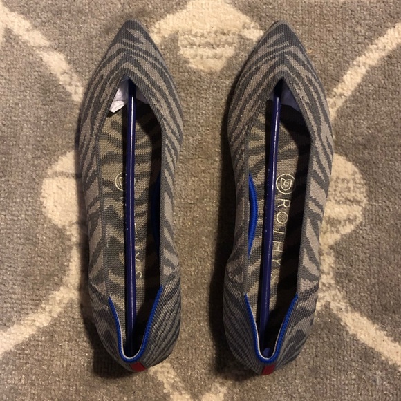 Rothy's Shoes | Euc Grey Zebra Rothys Size 65 | Poshmark